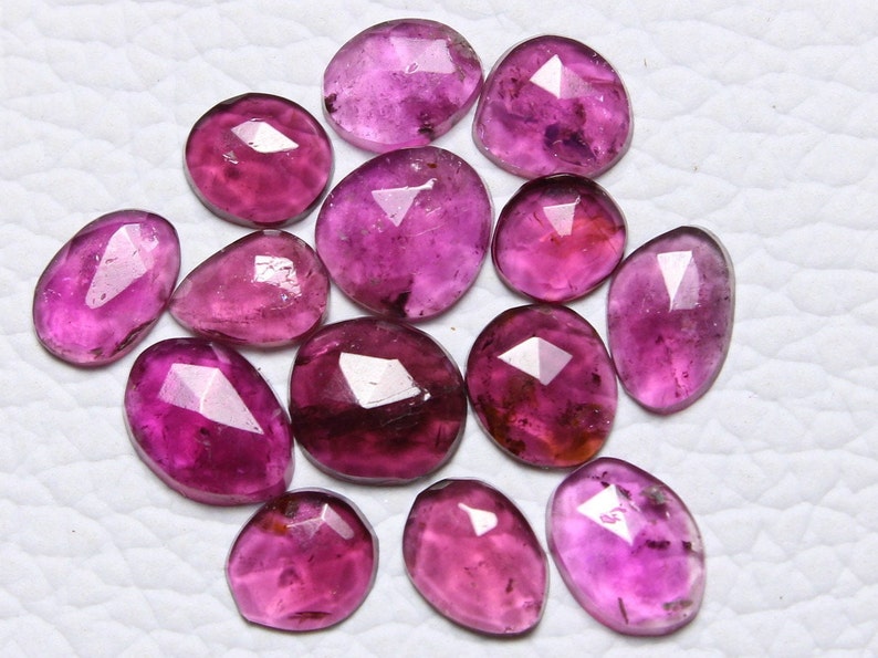 AAA Quality Natural Bio Tourmaline Rose Cut Flat Back, Pink Tourmaline Free From Shape Gemstone, Tourmaline Gemstone For Jewelry Making