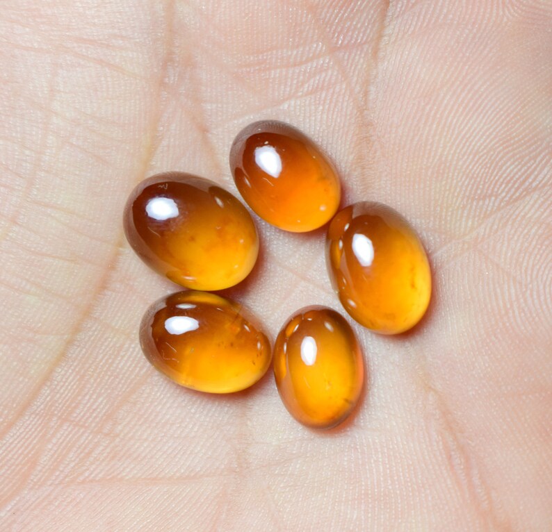 10 x 13 8 x 11 Hessonite Cabochons 34.15 CTS Loose Gemstone Natural Hessonite Garnet Cabochons Oval Cabochons 9 Pcs, 9 x 12