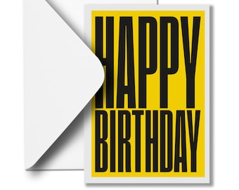 Birthday Card | 'Typographic' Design | A6 | Contemporary Design | Stylish | Graphic