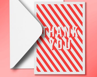 Thank You Card | 'Typographic' Design | A6 | Contemporary Style
