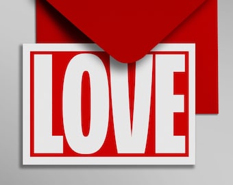 d'amour | Style « typographique » | Design contemporain | Format A6 | Élégant | Graphique