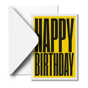 Biglietto di compleanno/Design 'tipografico'/A6/Design contemporaneo/Elegante/Grafico