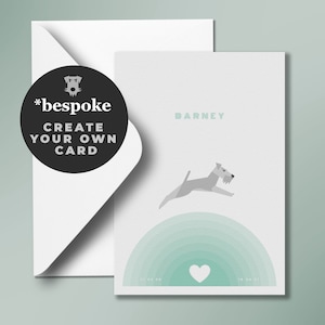 carte personnalisée pour chien | Design « Au-dessus du pont arc-en-ciel » | *sur mesure | Format A6