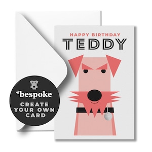 Carte d'anniversaire de terrier gallois | *Design TEDDY sur mesure | Créez le vôtre | A6 | Uniques