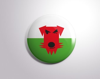 Wales flag Dog Card + Badge | A6 | teddy.wales | Welsh Terrier or Airedale Card