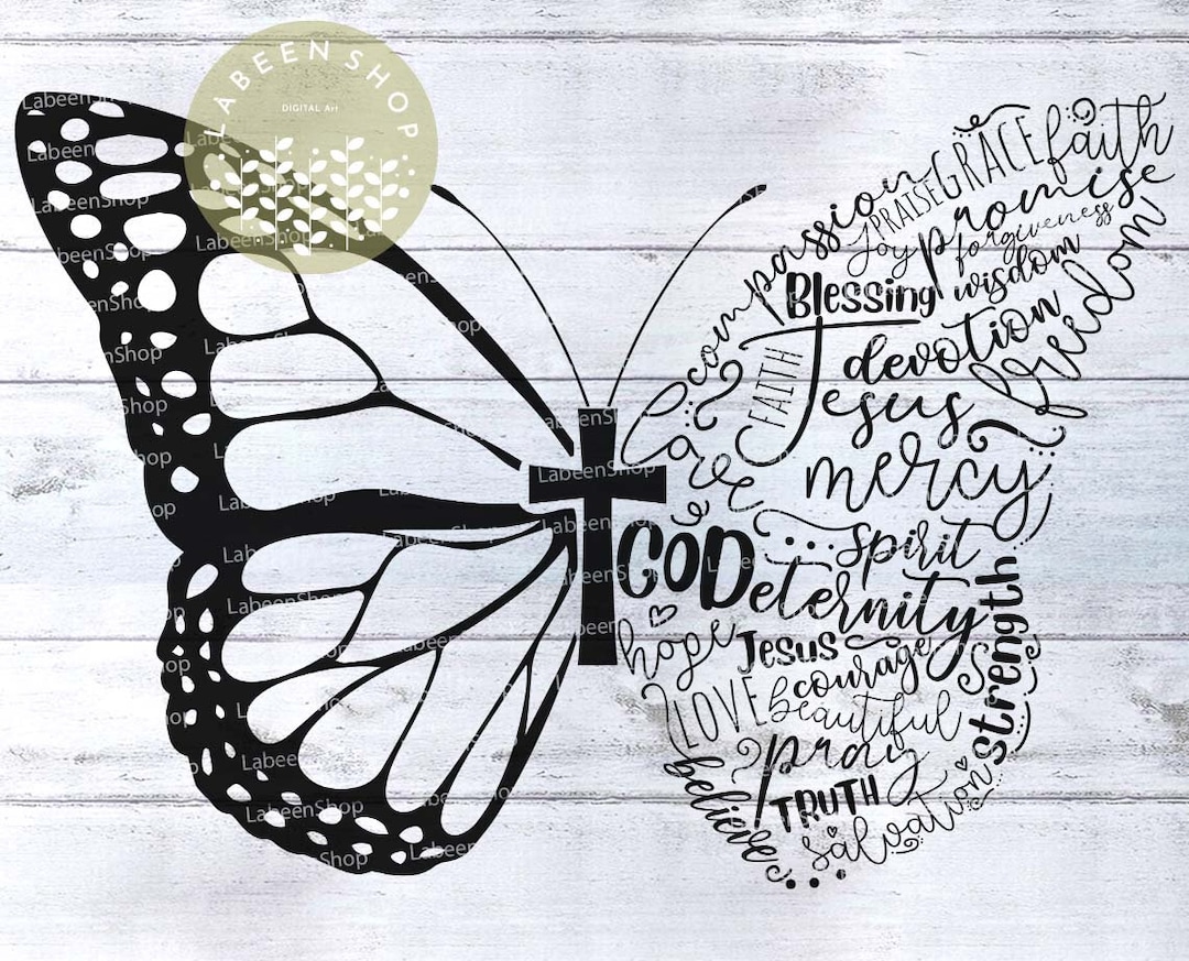 Bible Verse Svg Christian Butterfly SVG Inspirational Svg Etsy Denmark