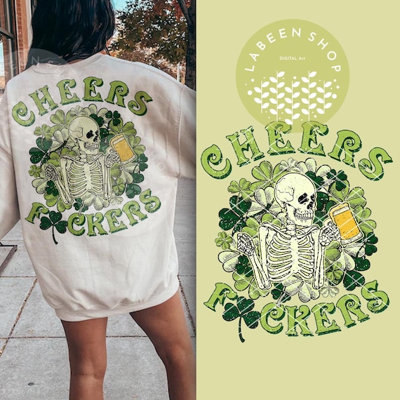 Retro Patrick&#39;s Day PNG, Cheers Fckers Png, ST Patricks Day, Patrick Day, Digital File, Patrick&#39;s Day Sublimation, Png Digital Sublimation
