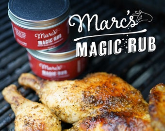 Marc's Magic BBQ Dry Rub, Sweet & Spicy Seasoning for Chicken, Shrimp, Salmon, Vegetables. Gluten Free, No MSG, No Preservatives.
