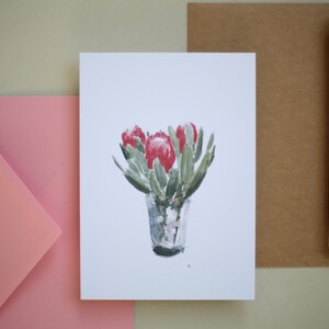 Postcard with Protea illustrations in watercolors image 7