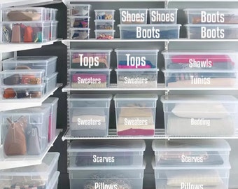 Bulk Pricing Home Organizing Stickers / Custom Bin Labels / Labels for Clothing / Labels for Closet / Labels for Storage Bins