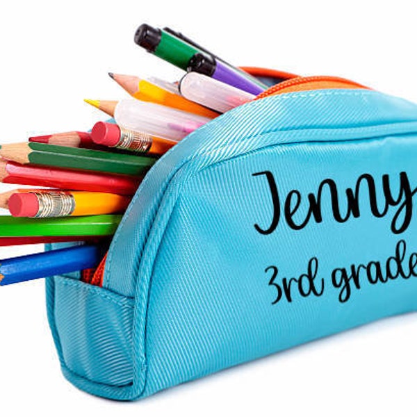 Pencil Case IRON-ON/ School Fabric Labels / Iron On Labels for Daycare and School / Kid Fabric Labels