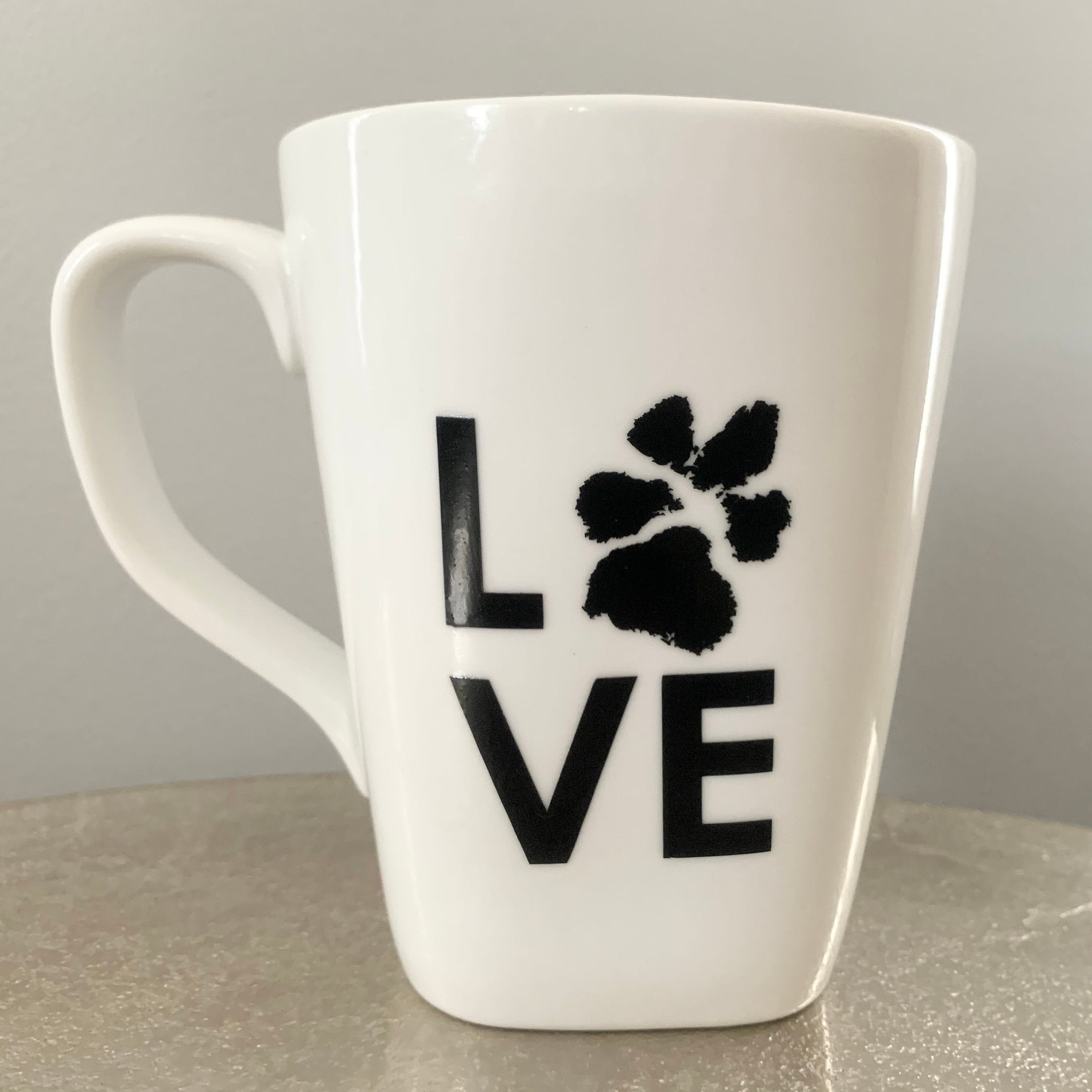 Purple Hearts and Paw Prints Mug – Amy's Coffee Mugs