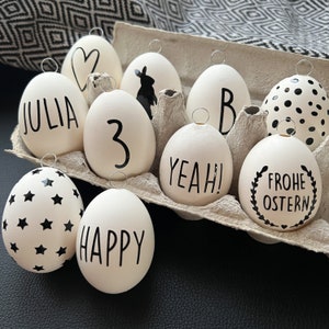 Individual Easter eggs black white colorful personalized