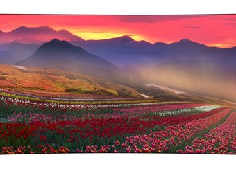 sunset mountain tapestry