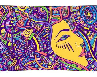 Trippy/psychedelischer Kunstteppich