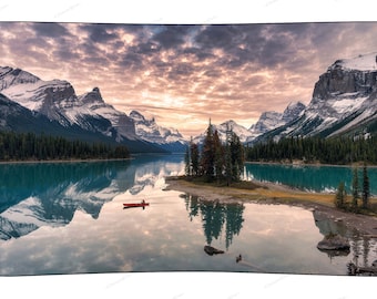 Rocky Mountains and Lake Canoeing Tapestry