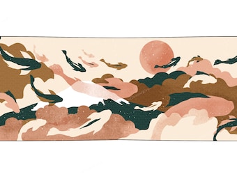 Koi moderno japonés Tela decorativa