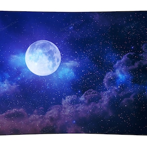 Fullmoon Lighting Night Sky Tapestry