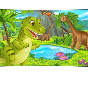 Dinosaurio de dibujos animados lindo niño Tela decorativa