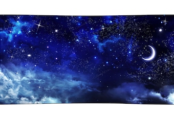 Noche estrellada y luna Tela decorativa