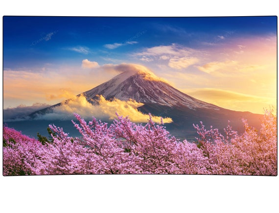 Mount Fuji Cherry Blossom Tapestry Etsy Canada