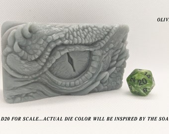 CUSTOM MADE Dragon Eye Soap w/ d20 inside - DND Gift - Dungeons and Dragons Soap