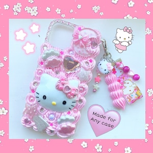 Kitty decoden phone case kawaii phone case pink kitty iPhone case kitty decoden iPhone case kitty bling phone case kitty resin phone case