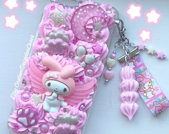 Custom decoden phone case custom kawaii phone case bunny decoden iPhone case anime phone case Samsung decoden custom phone case resin case
