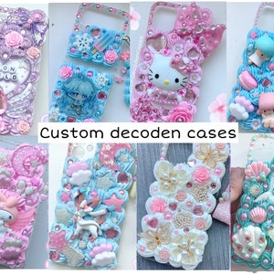 kawaii Decoden phone case decora phone case kawaii whip phone case pink decoden iPhone cases bling phone case decoden anime phone case