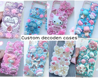 kawaii Decoden phone case decora phone case kawaii whip phone case pink decoden iPhone cases bling phone case decoden anime phone case