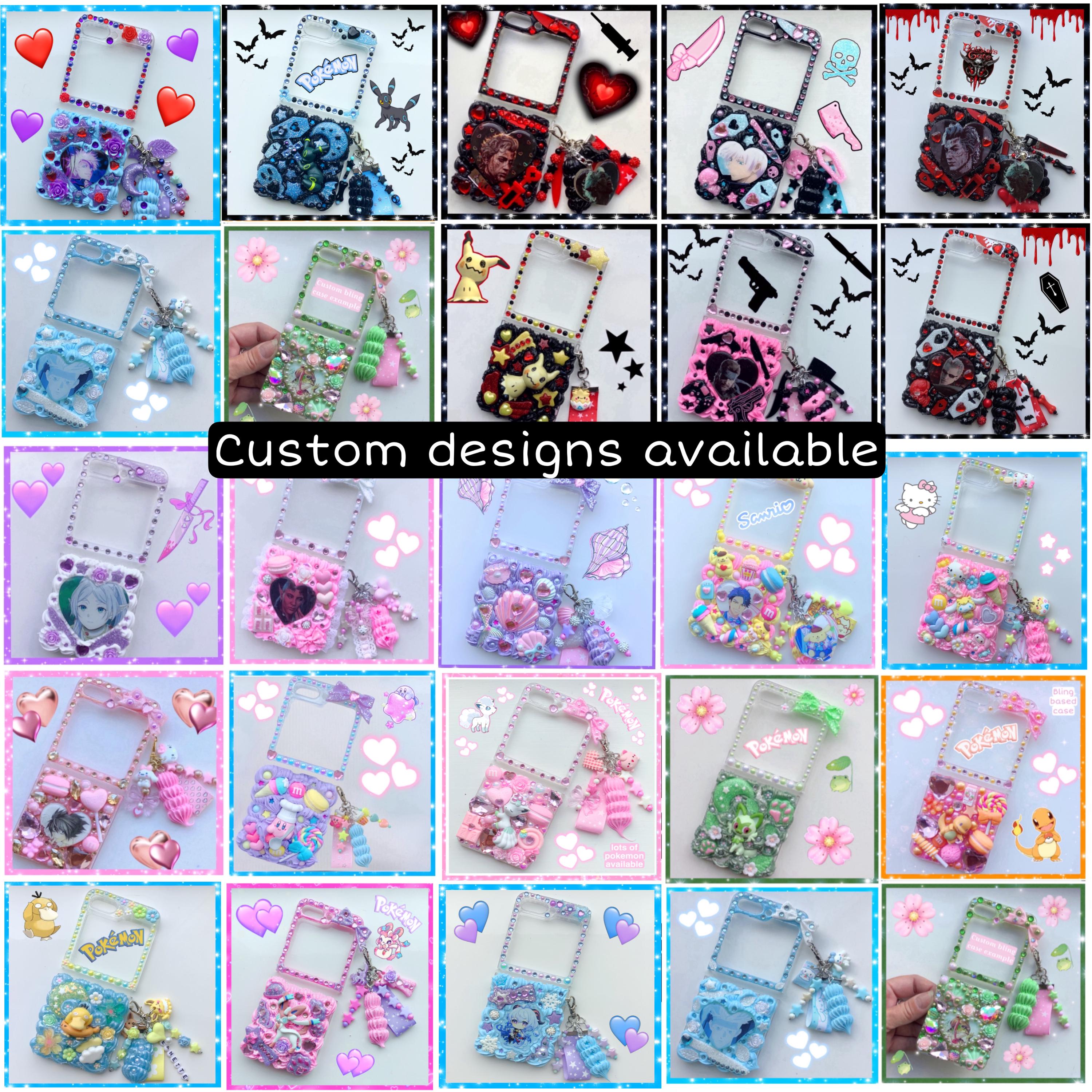 Custom z flip 6 phone case cute kawaii decoden phone case kitty 