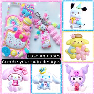 decoden phone case custom kawaii blind box melo kitty decoden iPhone case cute 3D cream decora Samsung Apple 16 15 personalized phone cover