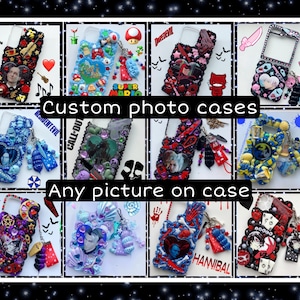 Custom pet Photo phone case kawaii anime personalized picture photograph resin Decoden phone case iPhone 16 15 14 z flip 6 Samsung cover