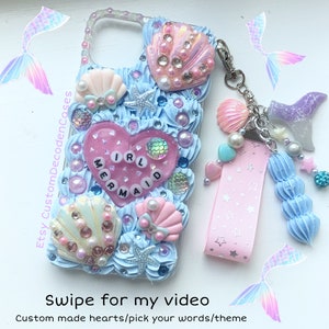 Custom Decoden Phone Case: Kawaii Bling, 3D Resin Charms Under the sea theme