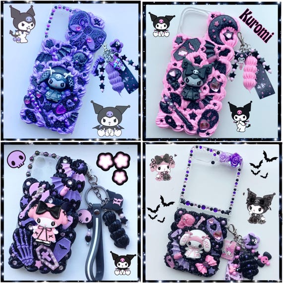 モワメームモワティエ スマホケース Melokuro Phone Case Custom Decoden Phone Case Kawaii Black Magic