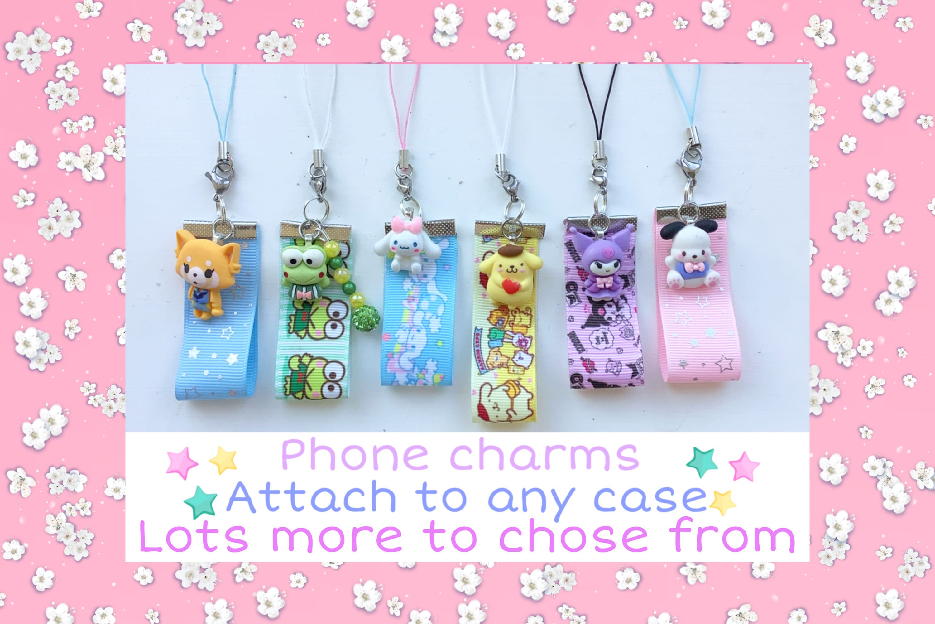 kawaii handmade unique decoden pink, blue, yellow sprinkles phone