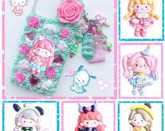 Aangepaste decoderen telefoonhoesje kawaii meisje decoderen iPhone cover schattig roze anime z flip 6 telefoonhoesje decora Samsung Galaxy kerstcadeau voor haar