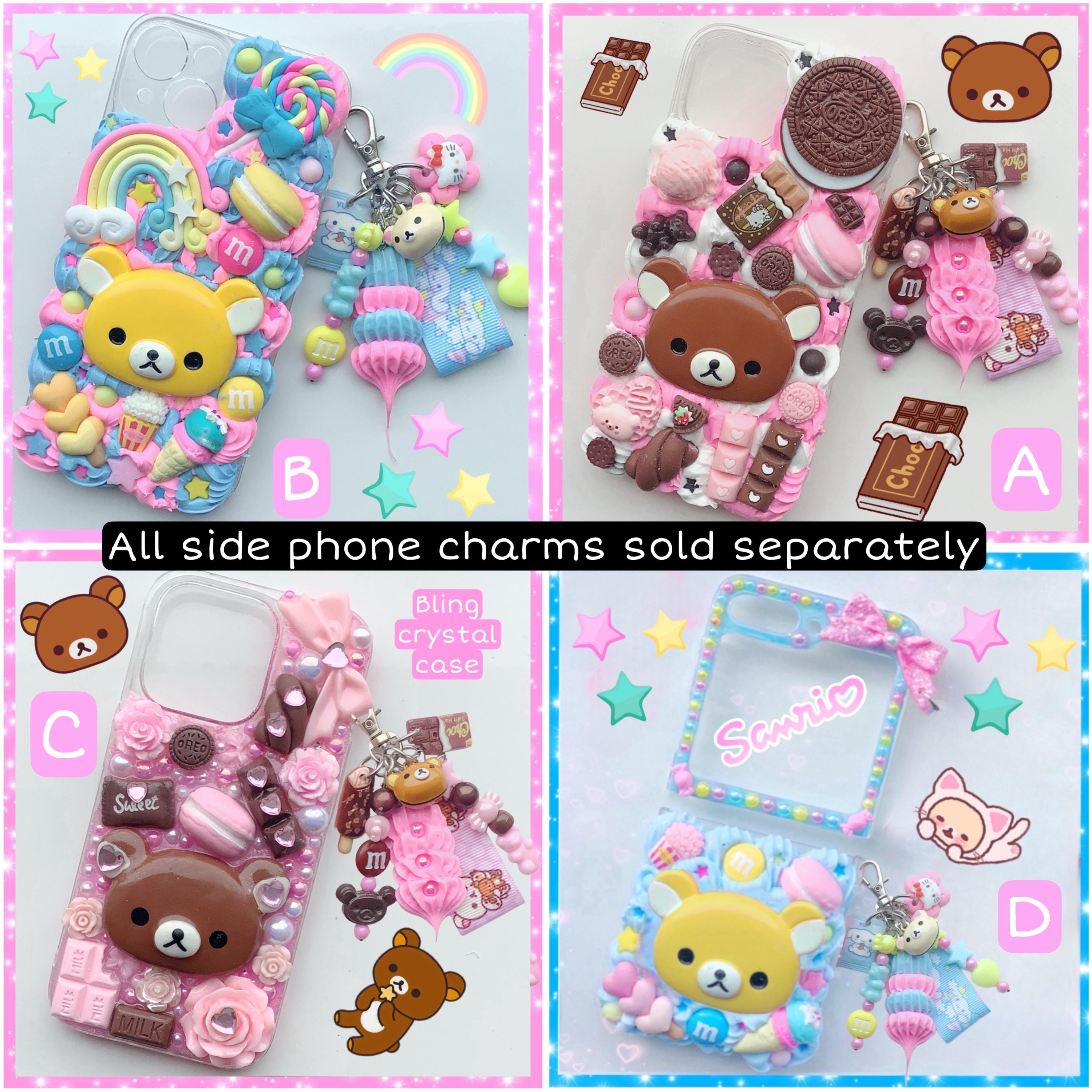 Kuma Bear Custom Decoden Phone Case Kawaii Rainbow Chocolate Candy