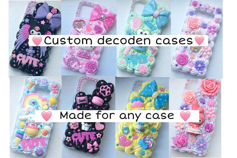 Custom decoden phone case custom kawaii phone case decoden iPhone case Samsung decoden case custom pink anime phone case resin phone case 