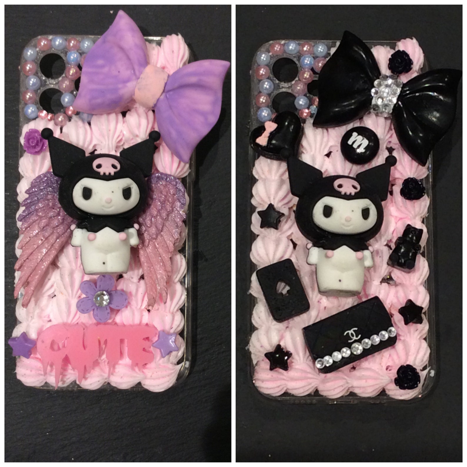 Hello kitty custom decoden phone case black cat phone case | Etsy