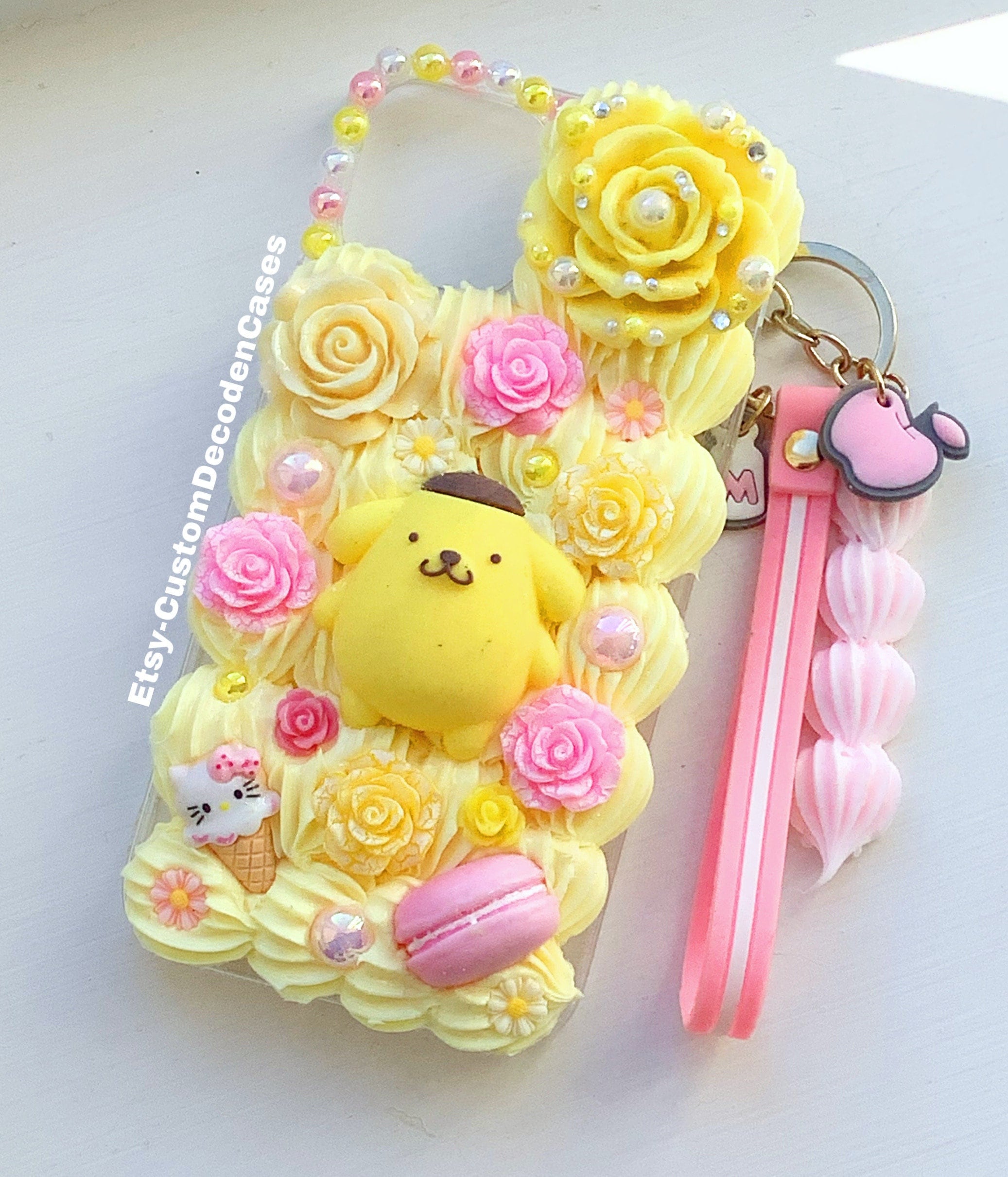 Decoden Phone Case Custom Yellow Kawaii Dog Phone Cover Decoden