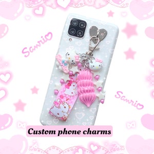 custom telefoon bedel kitty Decoden telefoon bedel roze leuke kawaii telefoonhoesje sleutelhanger kitty mobiele telefoon bedel kraal telefoon polsbandje tas bedels