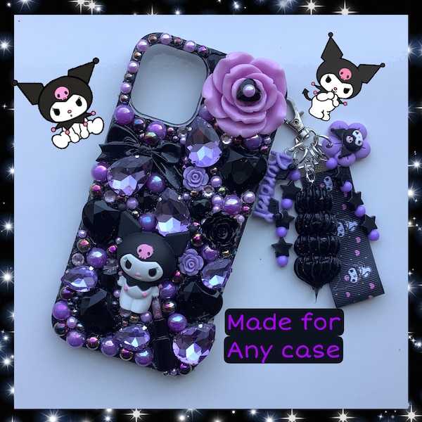 Custom decoden phone case kuromi Phone case bling phone case kawaii phone case kuromi decoden iPhone case decora phone case bedazzled case