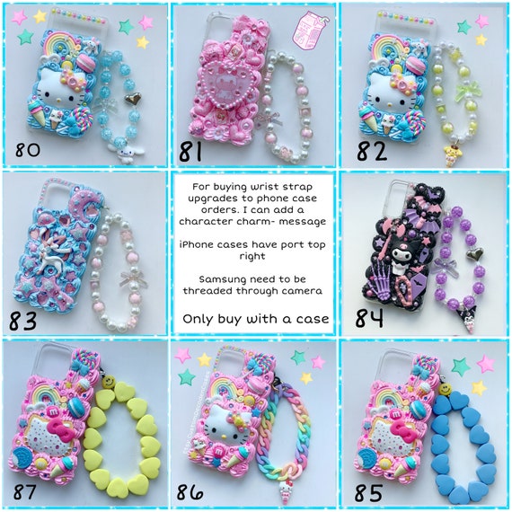 kawaii cute handmade unique decoden blue phone case with charms iphone 11