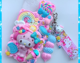 Custom decoden phone case melo phone case kawaii phone case bunny decoden iPhone case anime phone case Samsung decoden phone case resin case