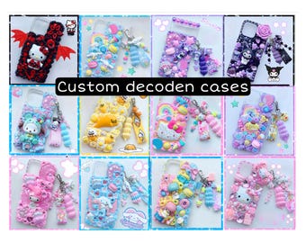 Custom decoden phone case kawaii kitty Cinna kuro melo cute Apple iPhone cell 3D cream cover accessory iPhone 16 15 14 13 12 pro max