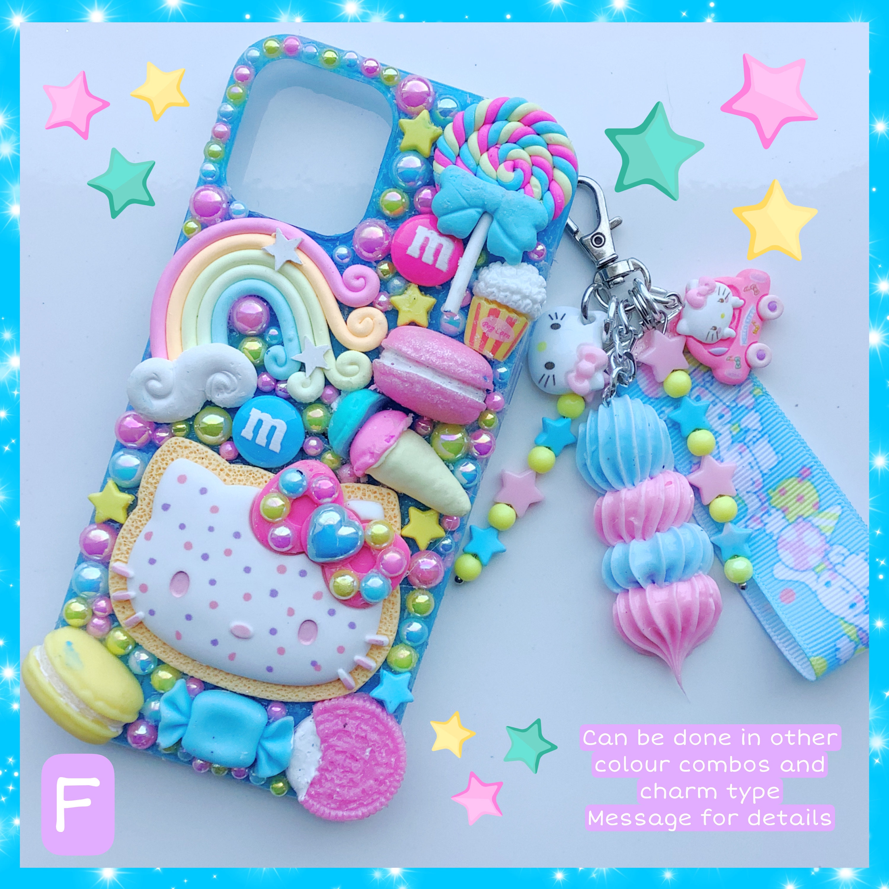 kawaii cute handmade unique decoden pink phone case with charms iphone 11