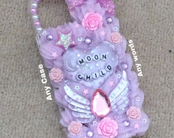 Custom Decoden Phone Case: Kawaii Bling, 3D Resin Charms