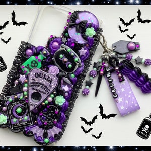 Custom decoden phone case witch phone case kawaii phone case spooky phone case black gothic phone case goth phone case Ouija Halloween