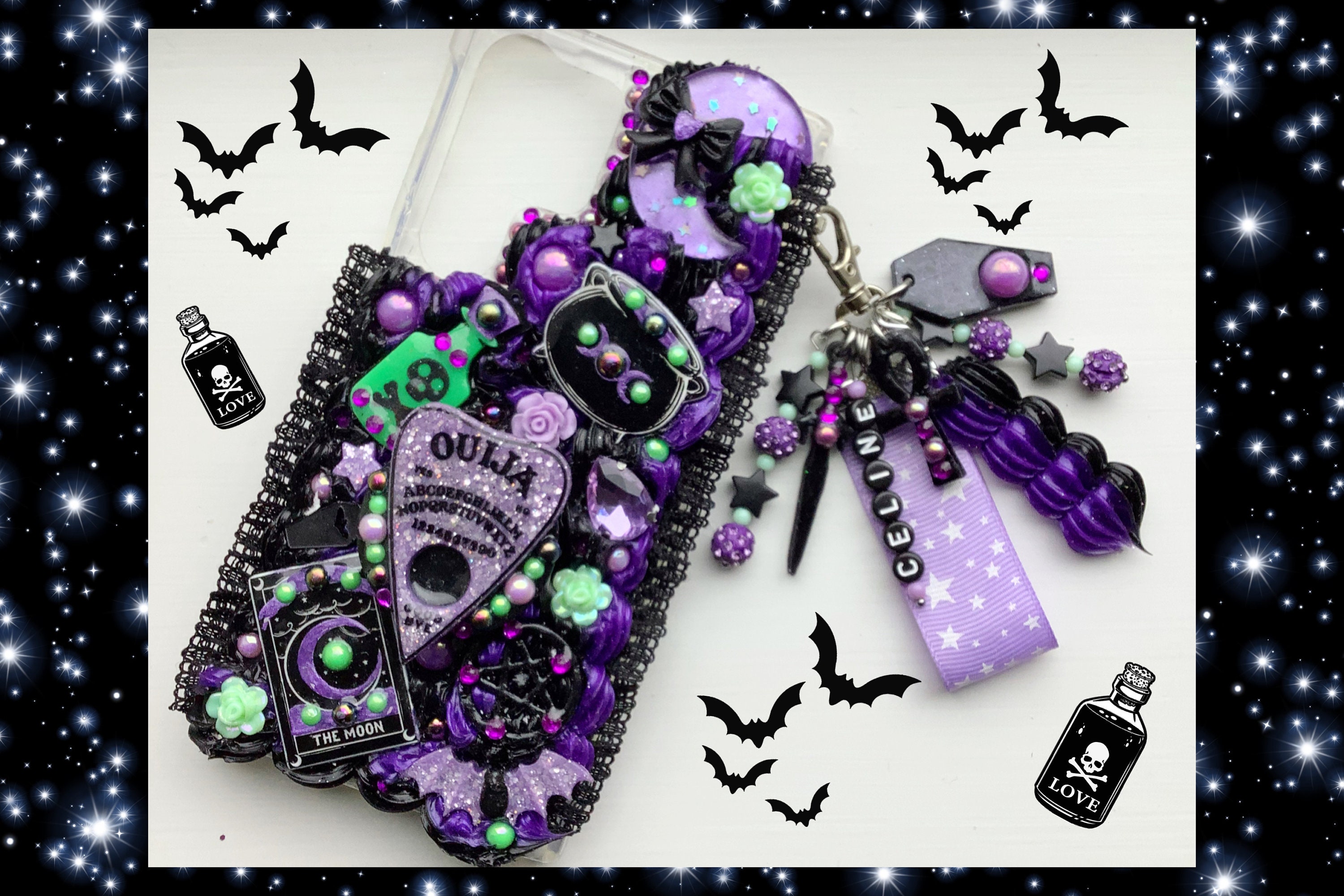 Custom Decoden Phone Case Witch Phone Case Kawaii Phone Case Spooky Phone Case Black Gothic Phone Case Goth Phone Case Ouija Halloween - Etsy Denmark Custom Decoden Phone Case Witch Phone Case Kawaii Phone Case Spooky Phone Case Black Gothic Phone Case Goth Phone Case Ouija Halloween - Etsy Denmark